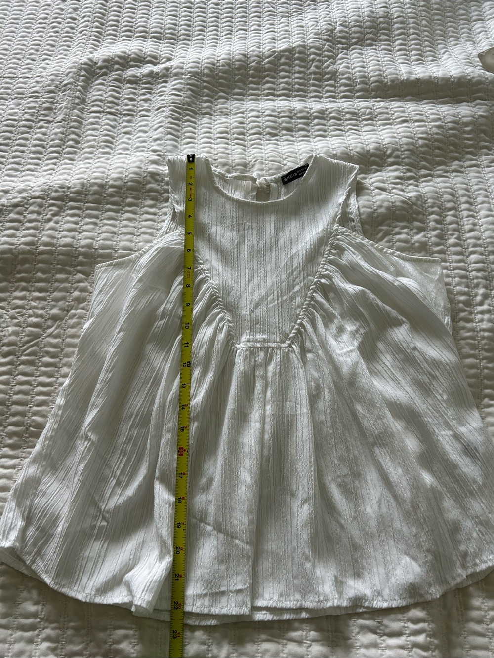 SHEIN White Textured Sleeveless Tank Top